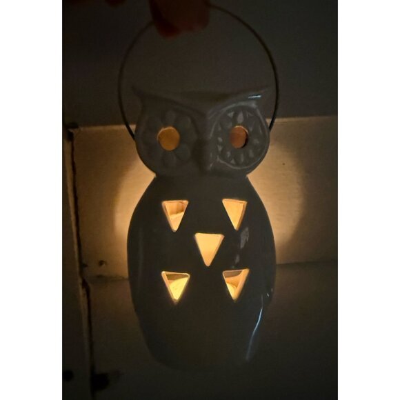 Vintage 1970s Lego Japan White Owl Hanging Tea Light Candle Holder - Picture 3 of 13